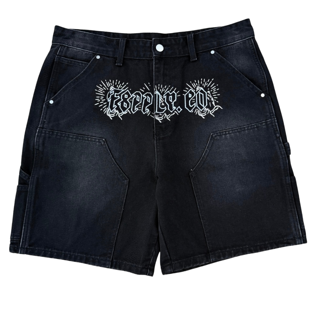 FANTASY SUPPLY JORTS - WASHED BLACK