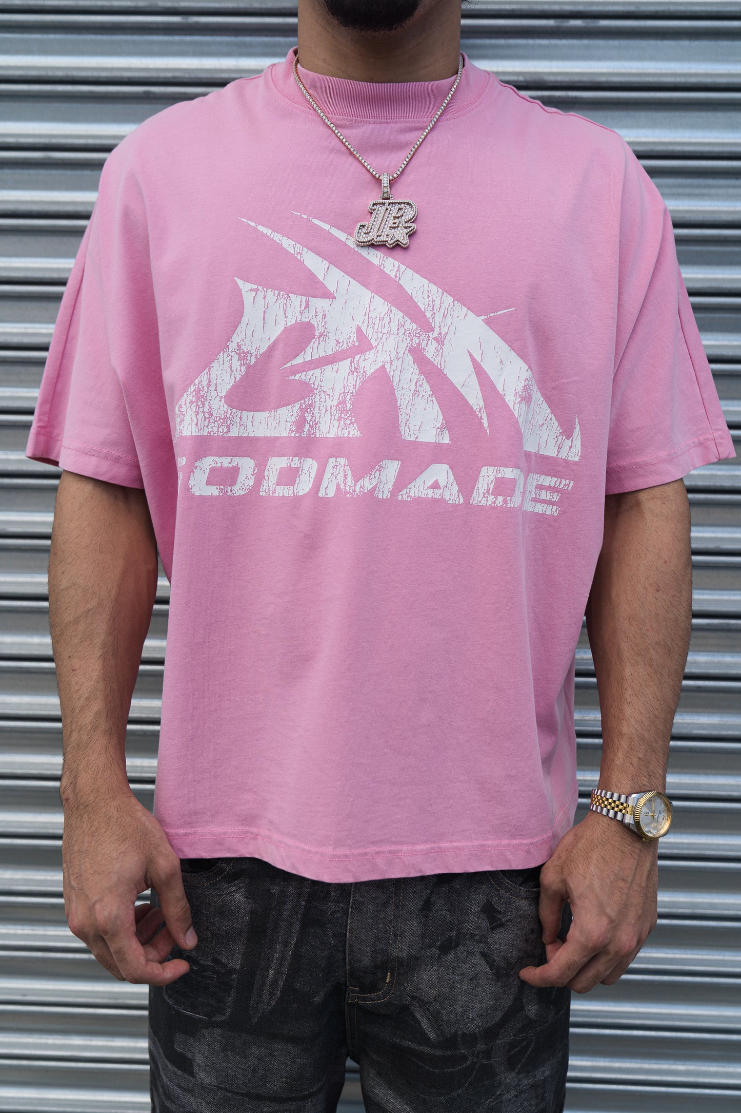 GODMADE LOGO TEE - WASHED PINK
