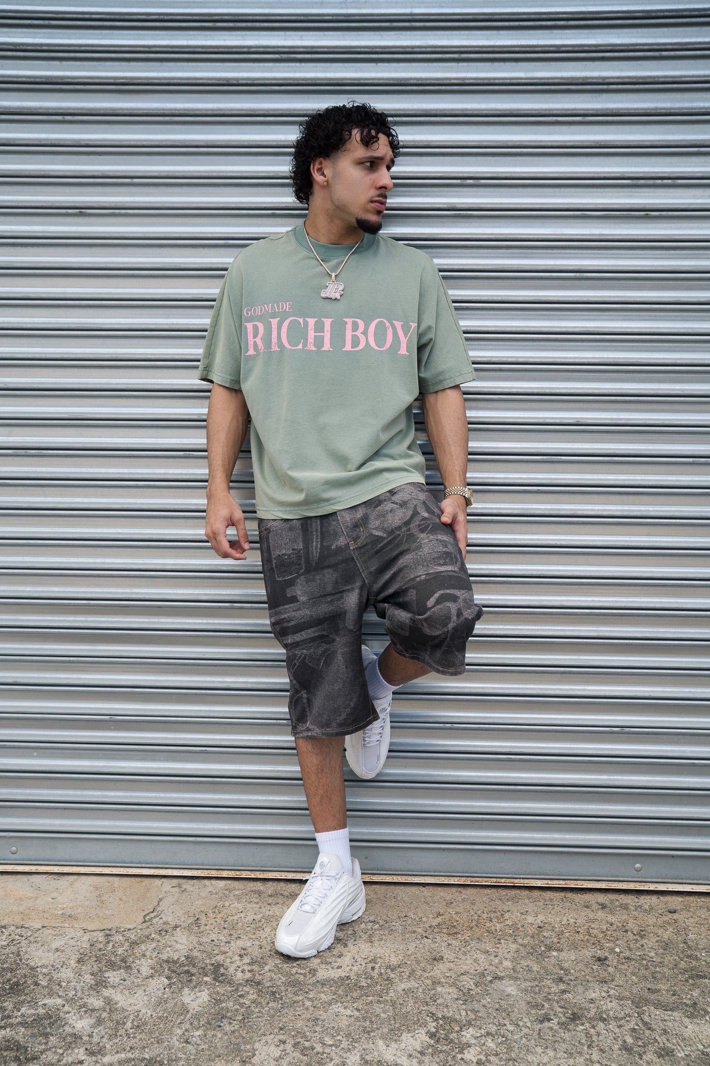 GODMADE RICH BOY TEE - WASHED GREEN