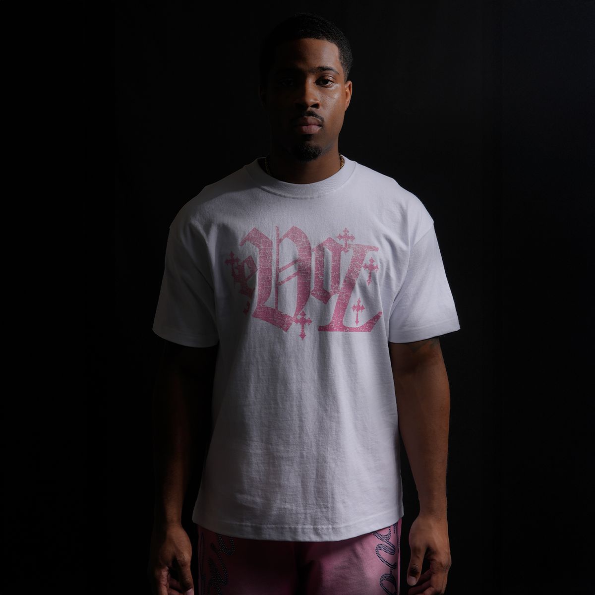EVOL CROSS TEE - WHITE/PINK