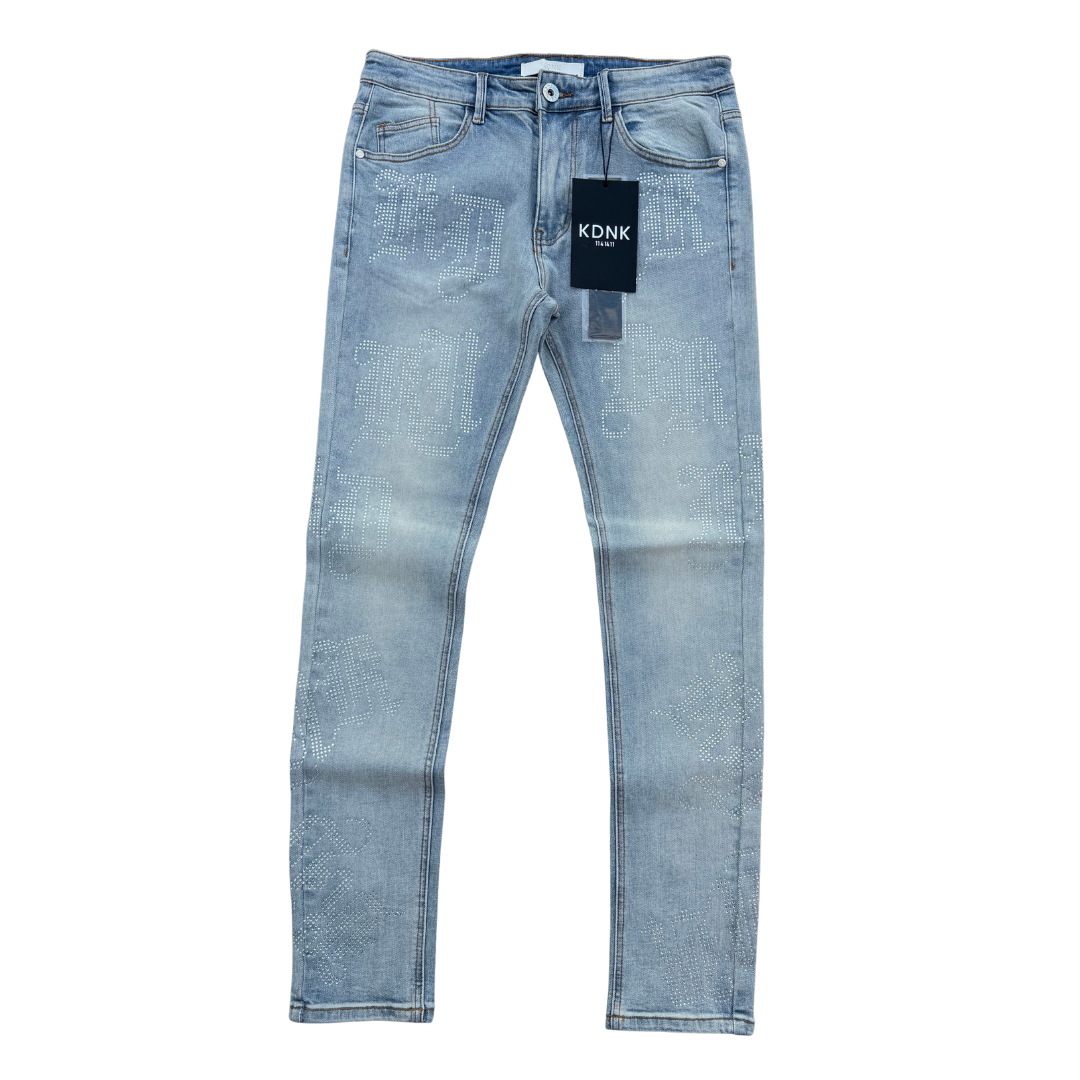KDNK LETTERS RHINESTONE - LIGHT BLUE