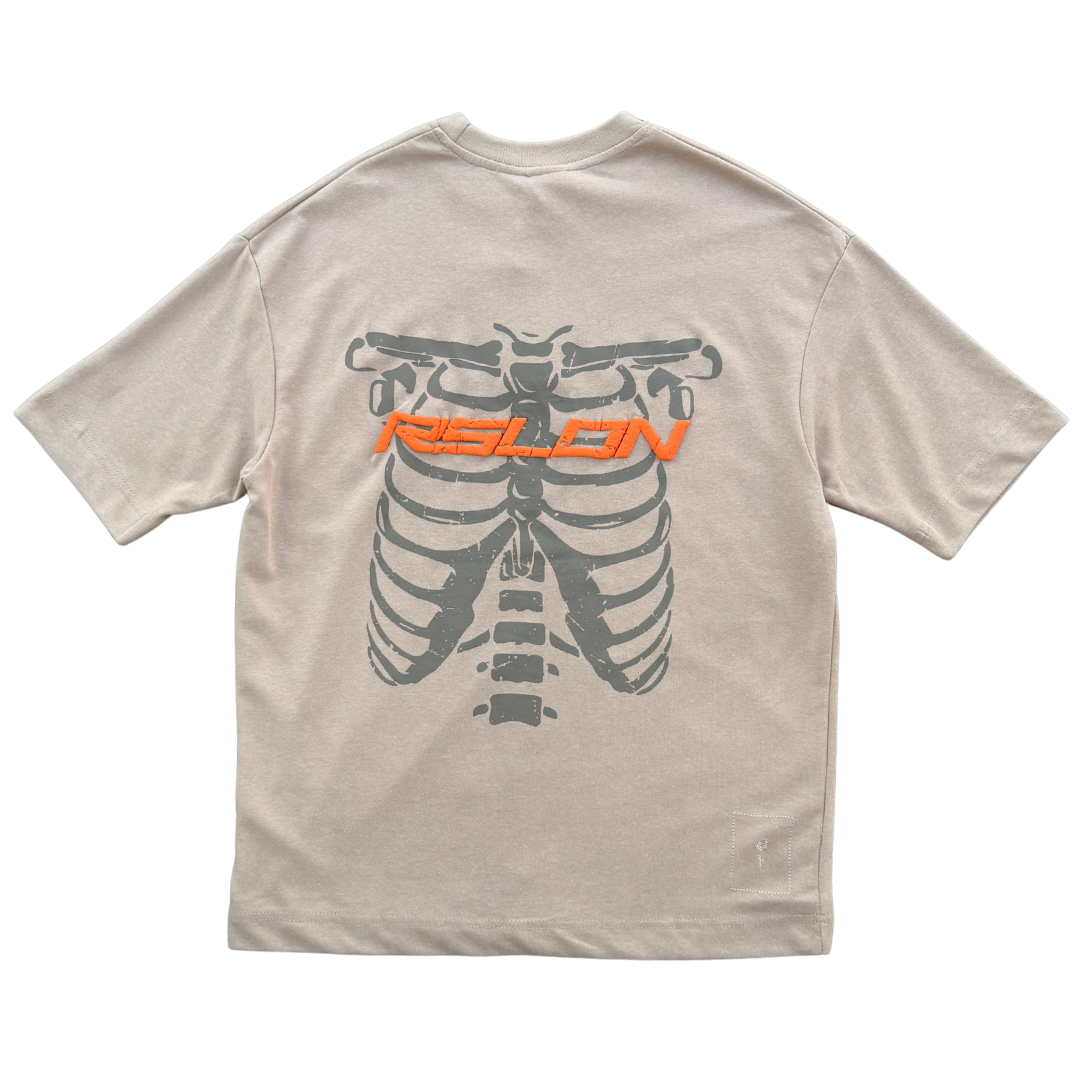 ROSE LNDN SKELETON TEE - TAUPE