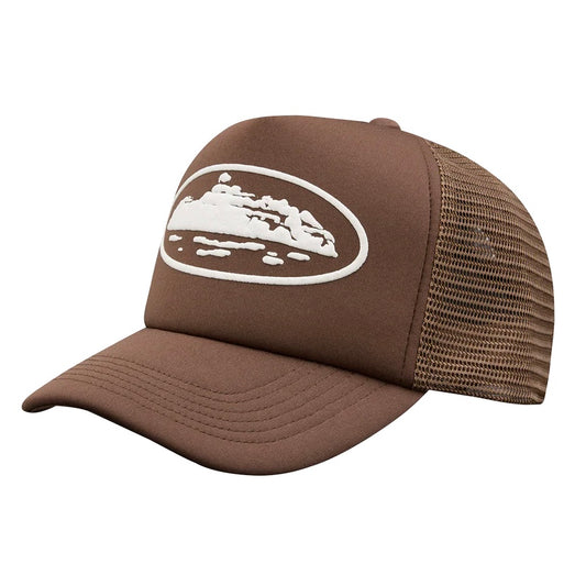 CORTEIZ ISLAND PUFF PRINT TRUCKER HAT - BROWN