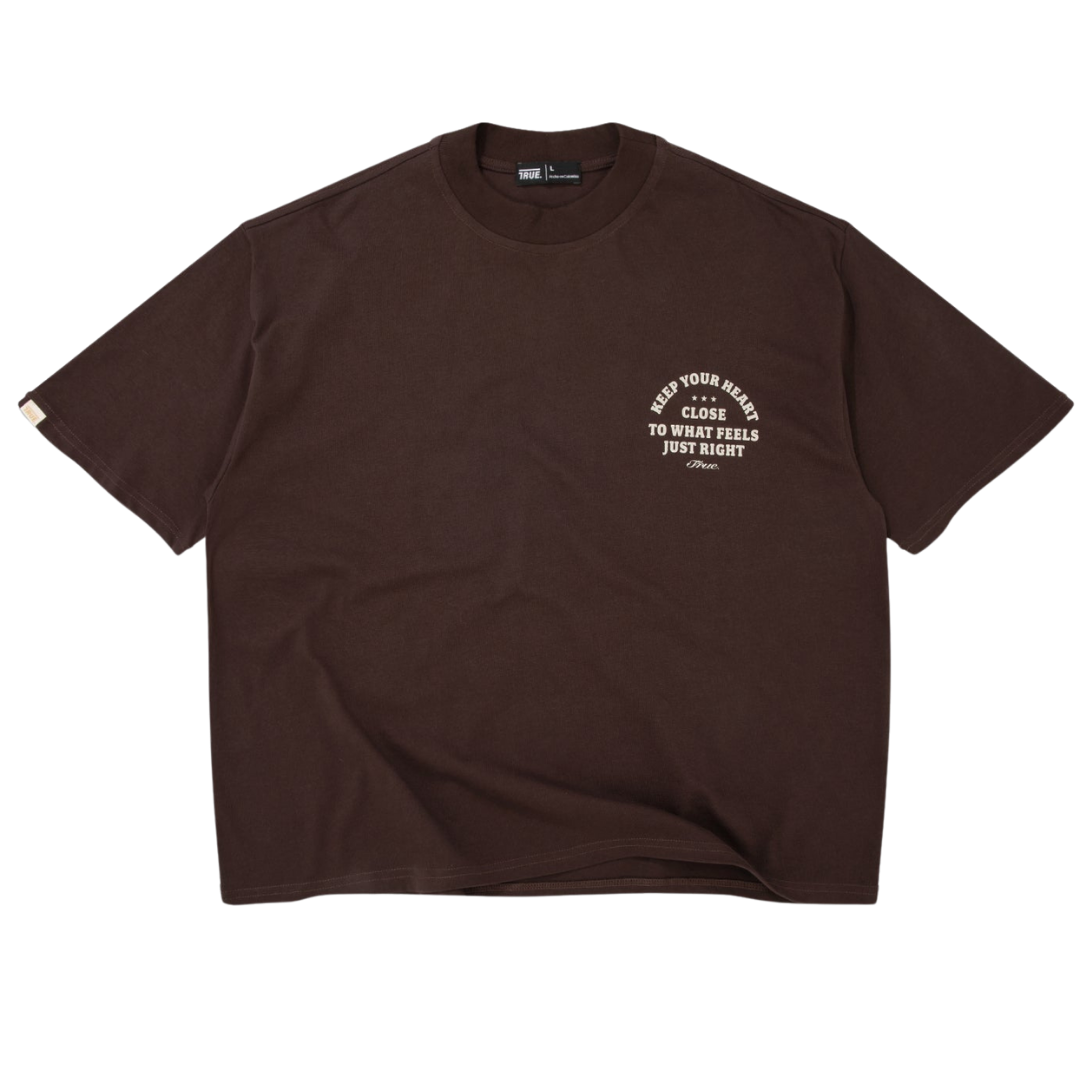 TRUE HEART TEE - BROWN