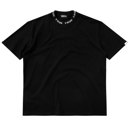 TRUE KNIT COLLAR TEE - BLACK