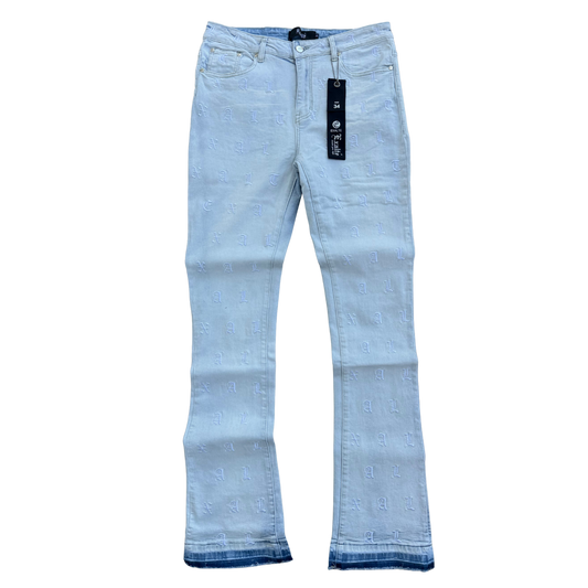EXALTE EMBROIDERED JEANS - LT BLUE