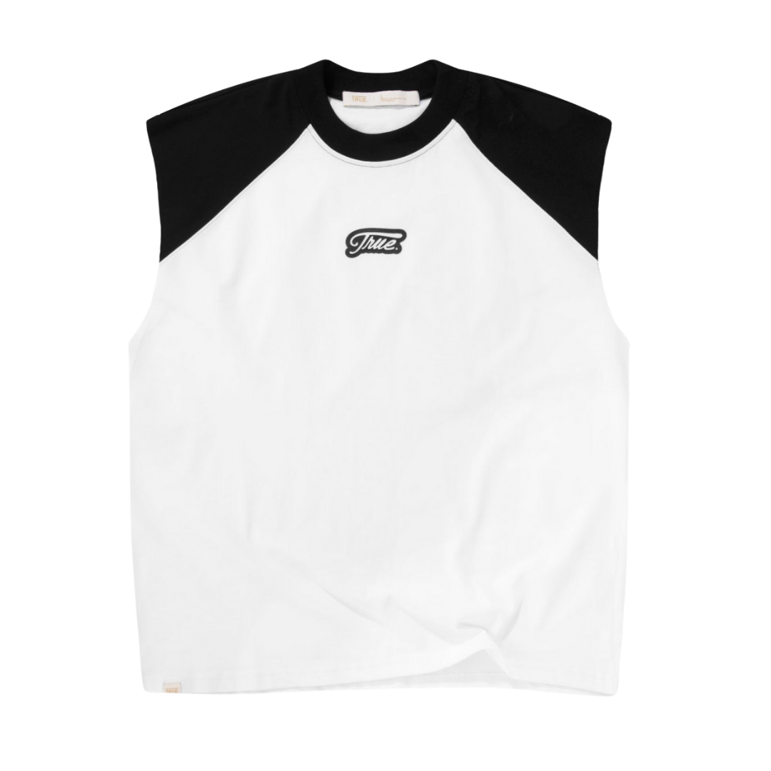 TRUE INTERLUDE SLEEVELESS TEE - BLACK