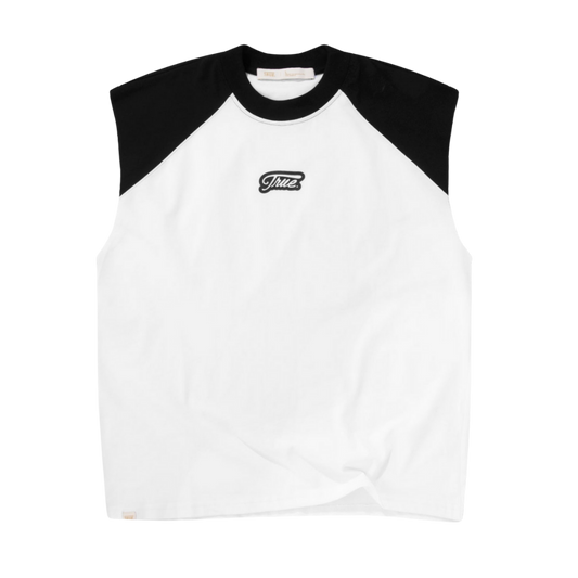 TRUE INTERLUDE SLEEVELESS TEE - BLACK