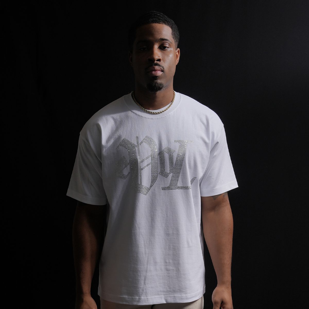 EVOL RHINESTONE TEE - WHITE