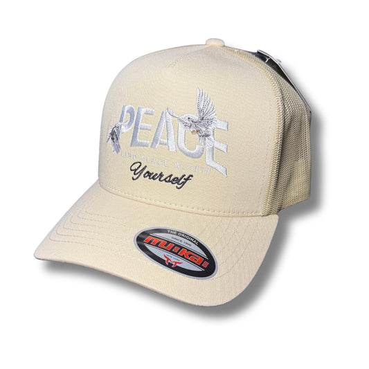 PEACE TRUCKER HAT - OATMEAL