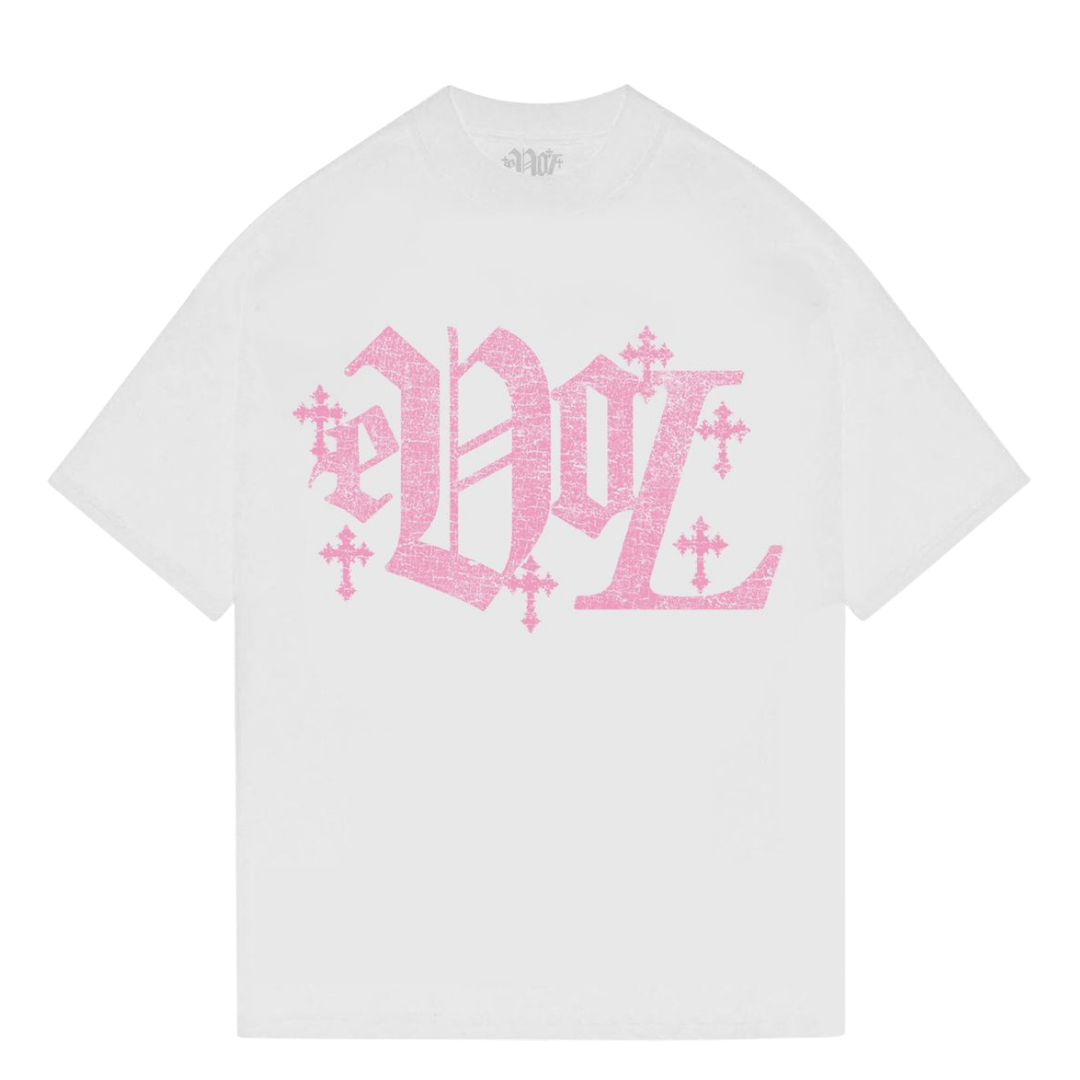 EVOL CROSS TEE - WHITE/PINK
