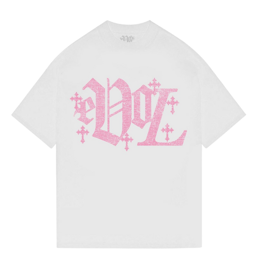 EVOL CROSS TEE - WHITE/PINK