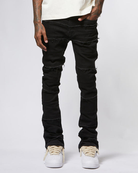 JET BLACK - FLARE DENIM