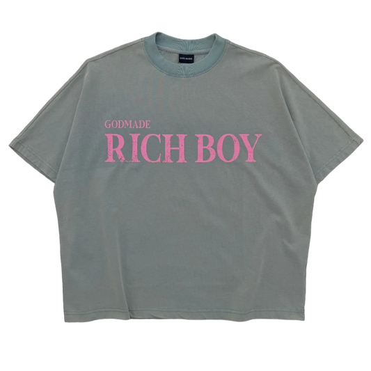 GODMADE RICH BOY TEE - WASHED GREEN