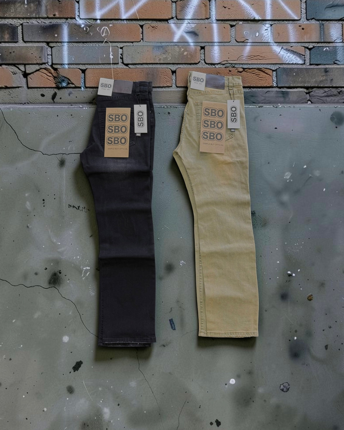 SBO RIPPED SLIM JEANS - BLACK