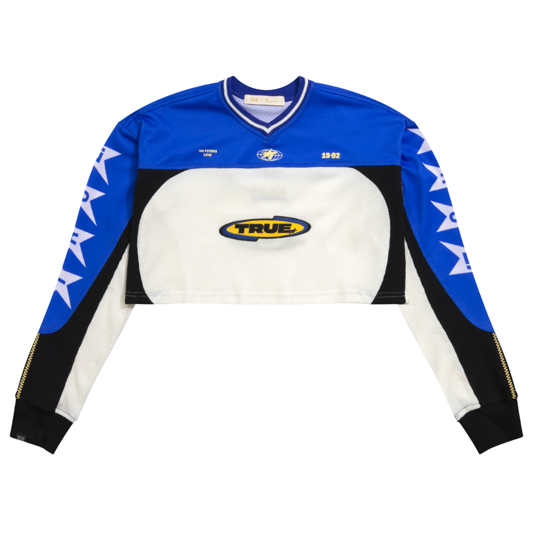 TRUE CROPPED LS SHIRT - BLUE