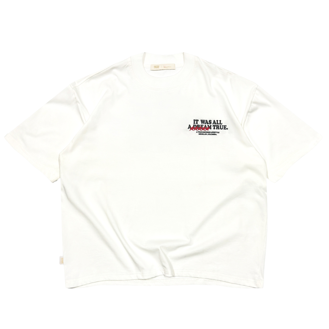 TRUE DREAMS BOXY TEE - CREAM