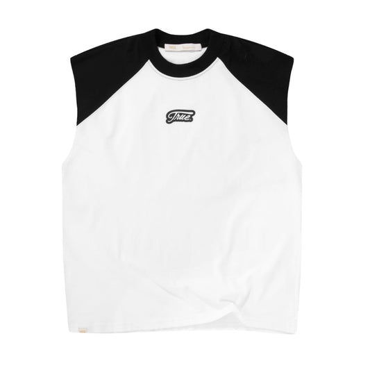 TRUE INTERLUDE SLEEVELESS TEE - BLACK