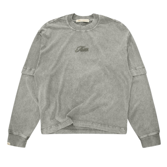 TRUE WASHED DOUBLE SLEEVE TEE - GRAY