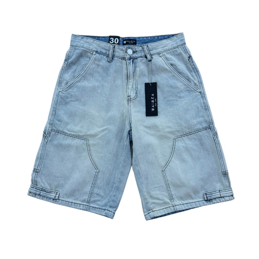 BLEACH WASH JORTS