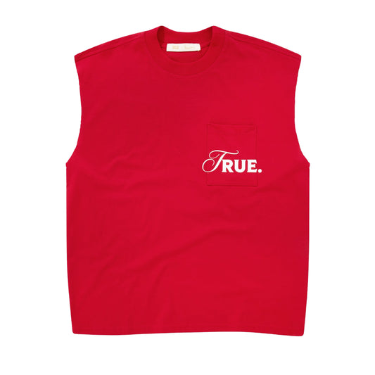 TRUE CARING SLEEVELESS TEE - RED
