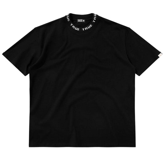 TRUE KNIT COLLAR TEE - BLACK