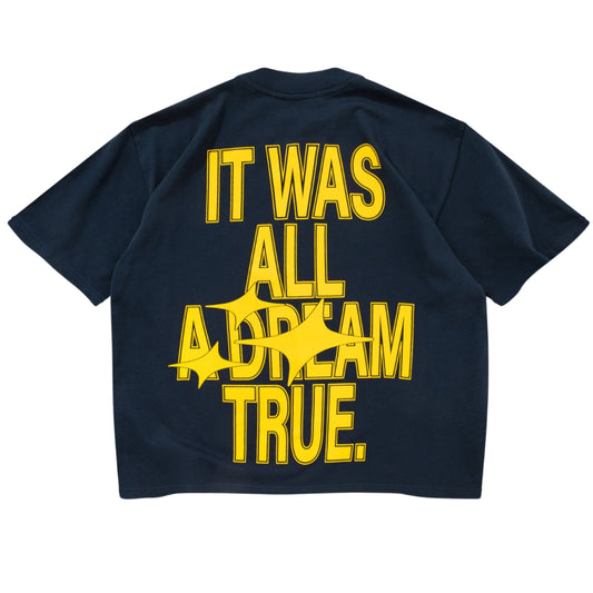 TRUE DREAM BOXY TEE - NAVY BLUE/YELLOW