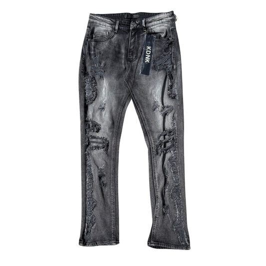 KDNK MULTI PATCH JEANS - GREY
