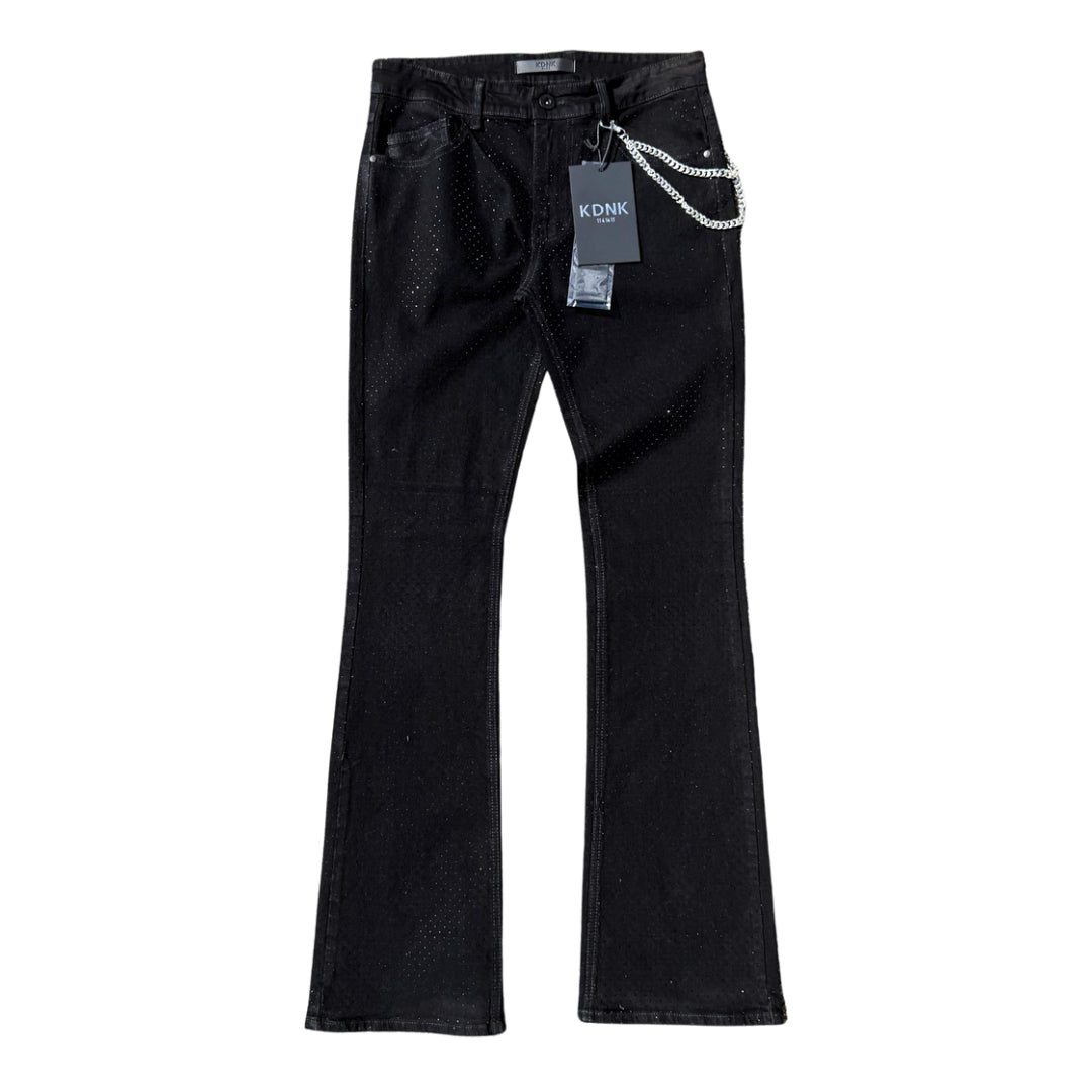 KDNK RHINESTONES JEANS - BLACK