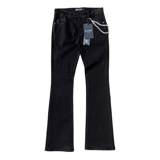 KDNK RHINESTONES JEANS - BLACK