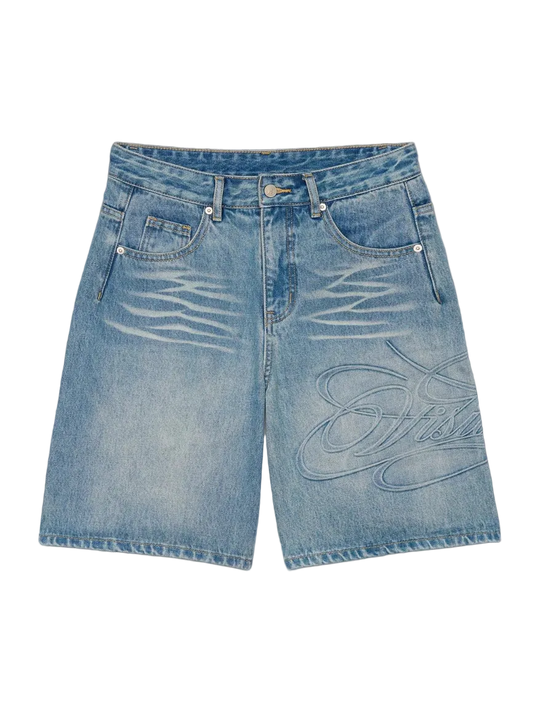 VISION EMBOSSED JORTS - BLUE