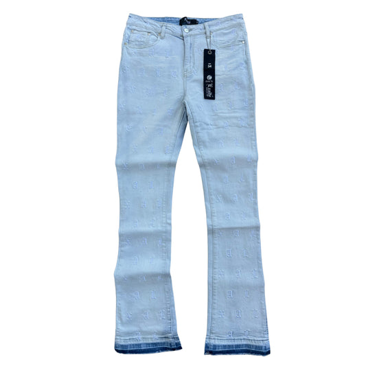 EXALTE EMBROIDERED JEANS - LT BLUE