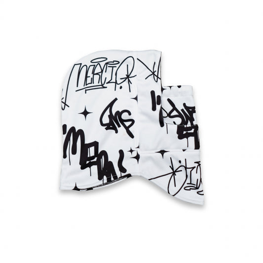 MERCI GRAFFITI MASK - WHITE / BLACK