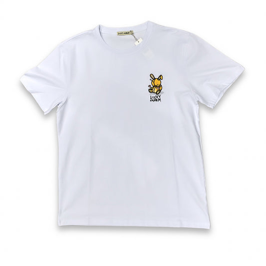 LUCKY CHARM TEE SMALL LOGO WHITE/GOLD