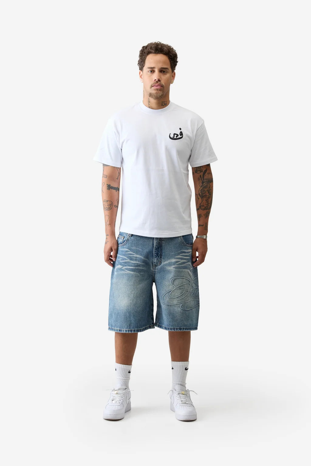 VISION EMBOSSED JORTS - BLUE