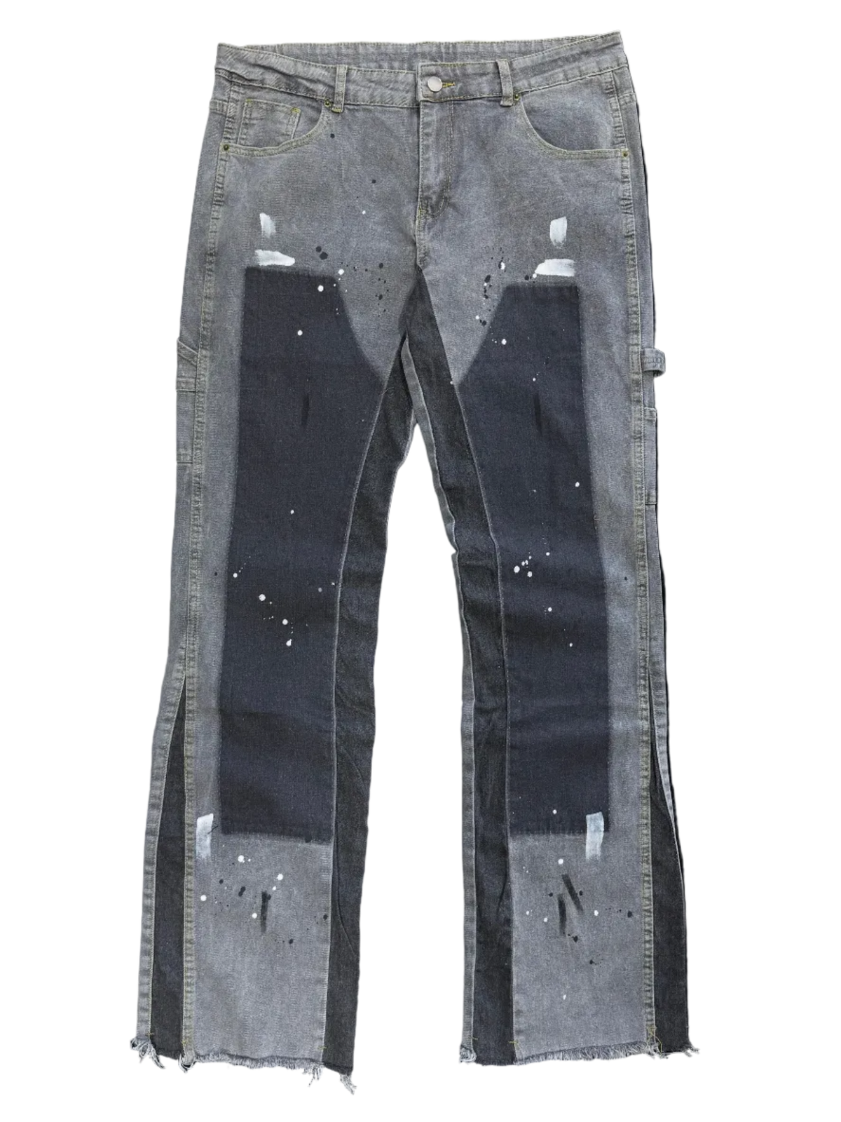 VISION PAINTED FLARE JEANS - GREY