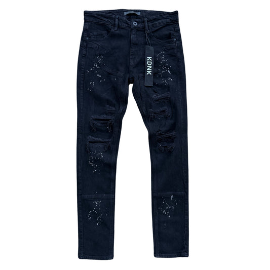 KDNK JET BLACK BLEACHED DENIM