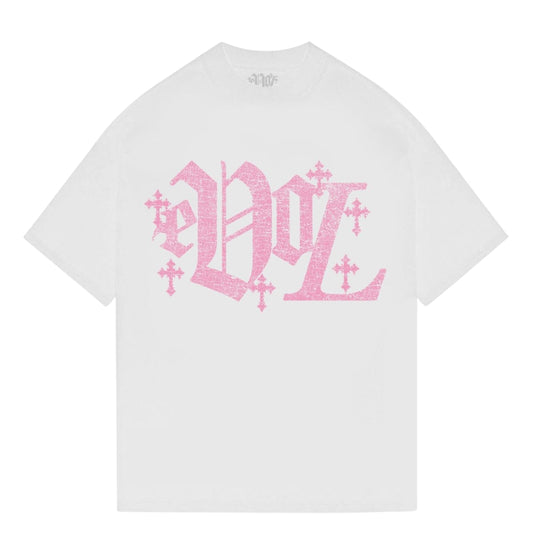 EVOL CROSS TEE - WHITE/PINK