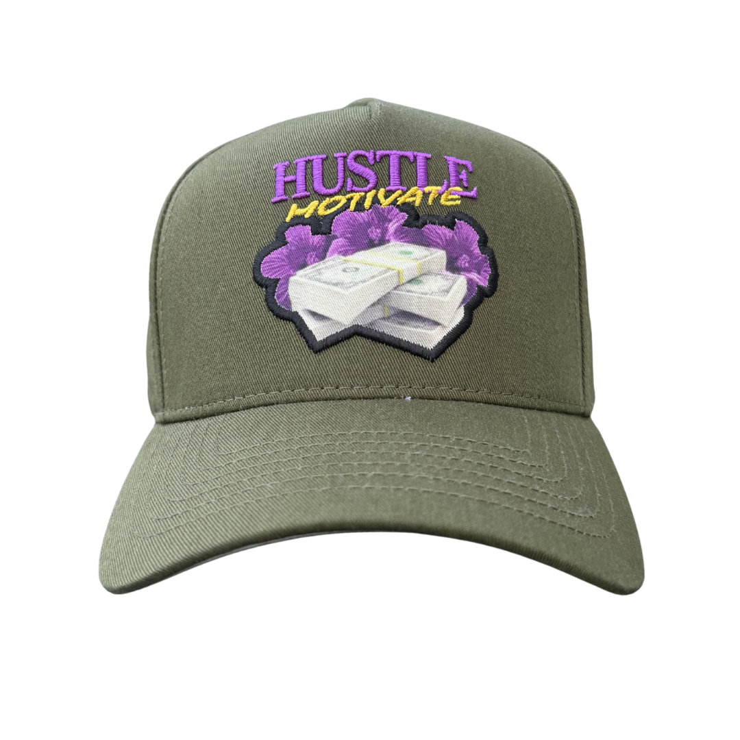 HUSTLE SNAPBACK - OLIVE