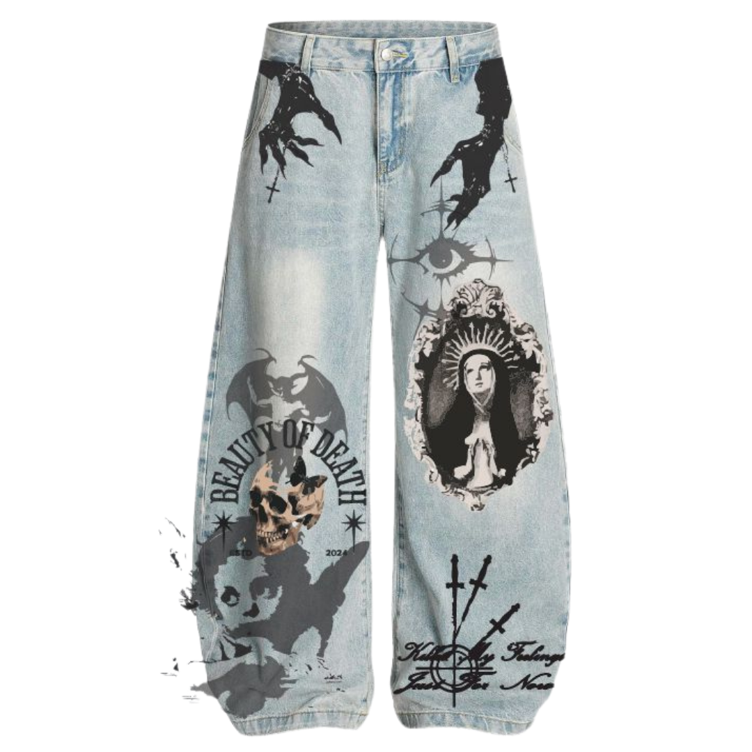 ARMOR PRINTED BAGGY JEANS