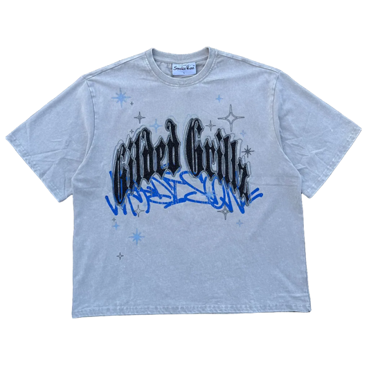 SMOKE RISE GRILLZ TEE - GREY / BLUE